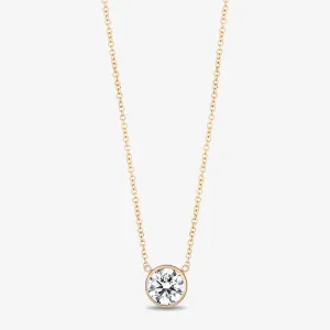 1 Carat Lab Grown Diamond Bezel Set Pendant