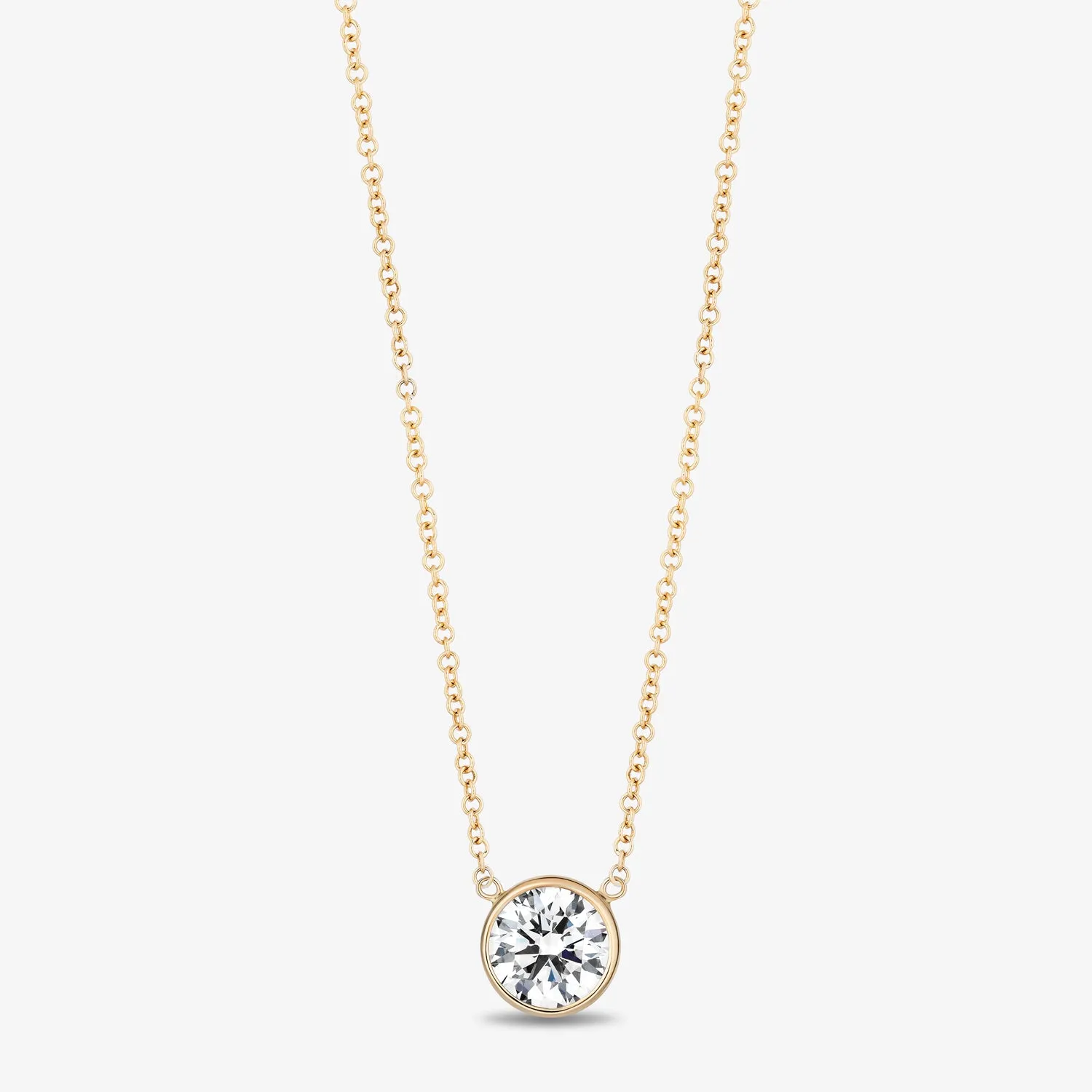 1 Carat Lab Grown Diamond Bezel Set Pendant