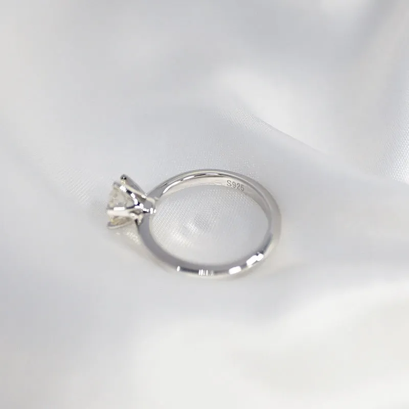 1 Ct Moissanite Wedding Ring For Women 18K White Gold Jewelry