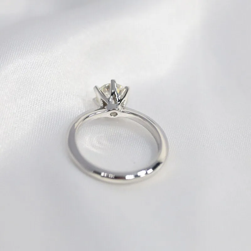 1 Ct Moissanite Wedding Ring For Women 18K White Gold Jewelry