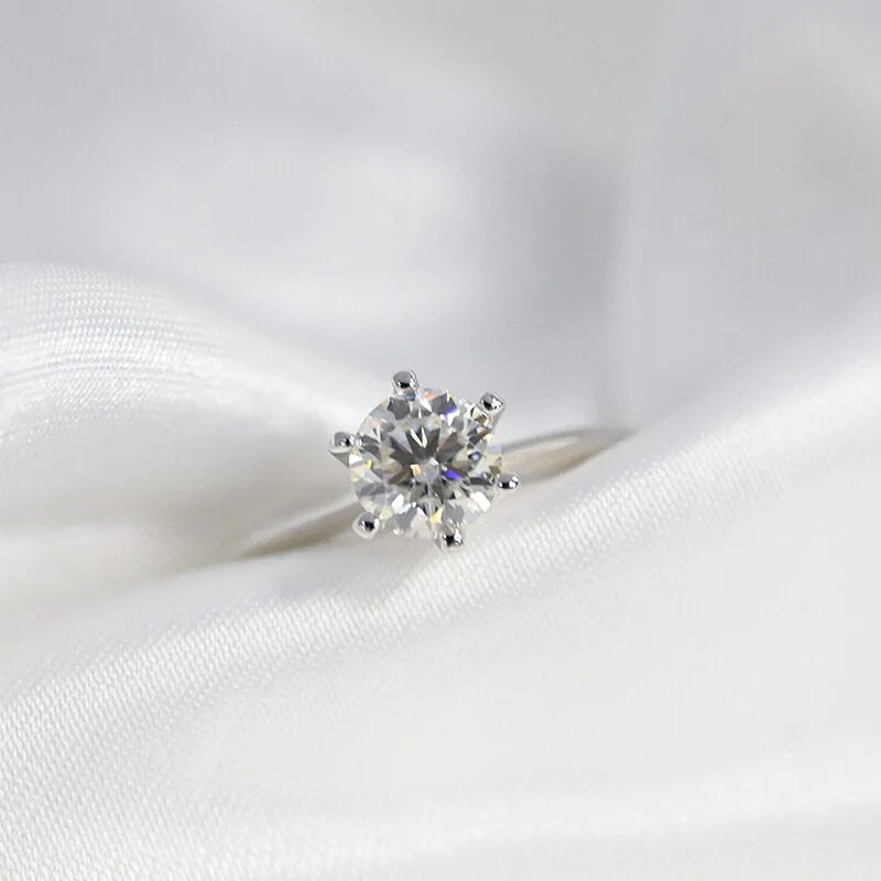 1 Ct Moissanite Wedding Ring For Women 18K White Gold Jewelry