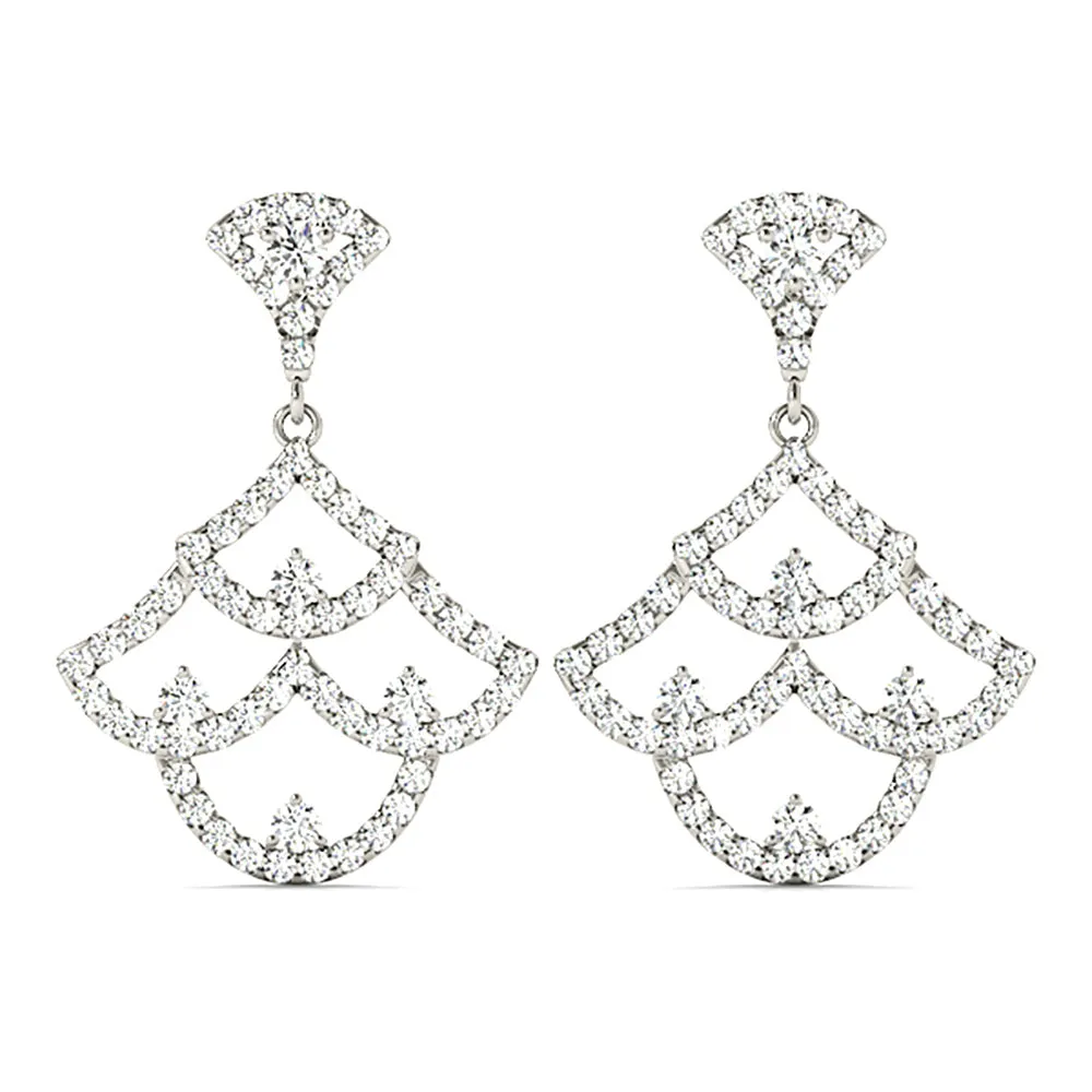 1.00 ctw Diamond Drop Earrings Modern Cocktail Style