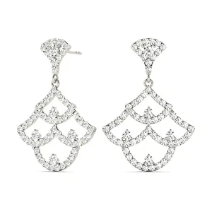 1.00 ctw Diamond Drop Earrings Modern Cocktail Style