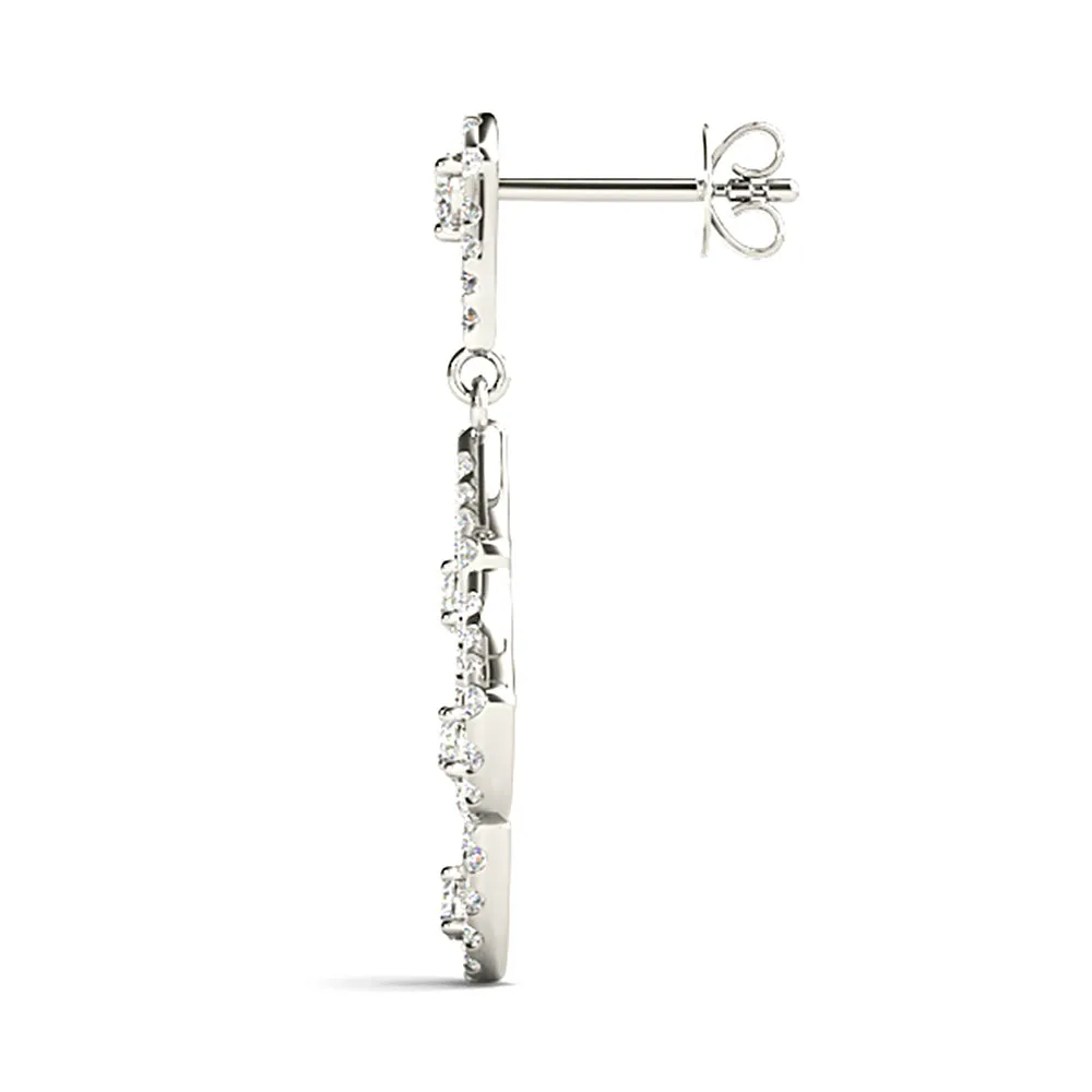 1.00 ctw Diamond Drop Earrings Modern Cocktail Style