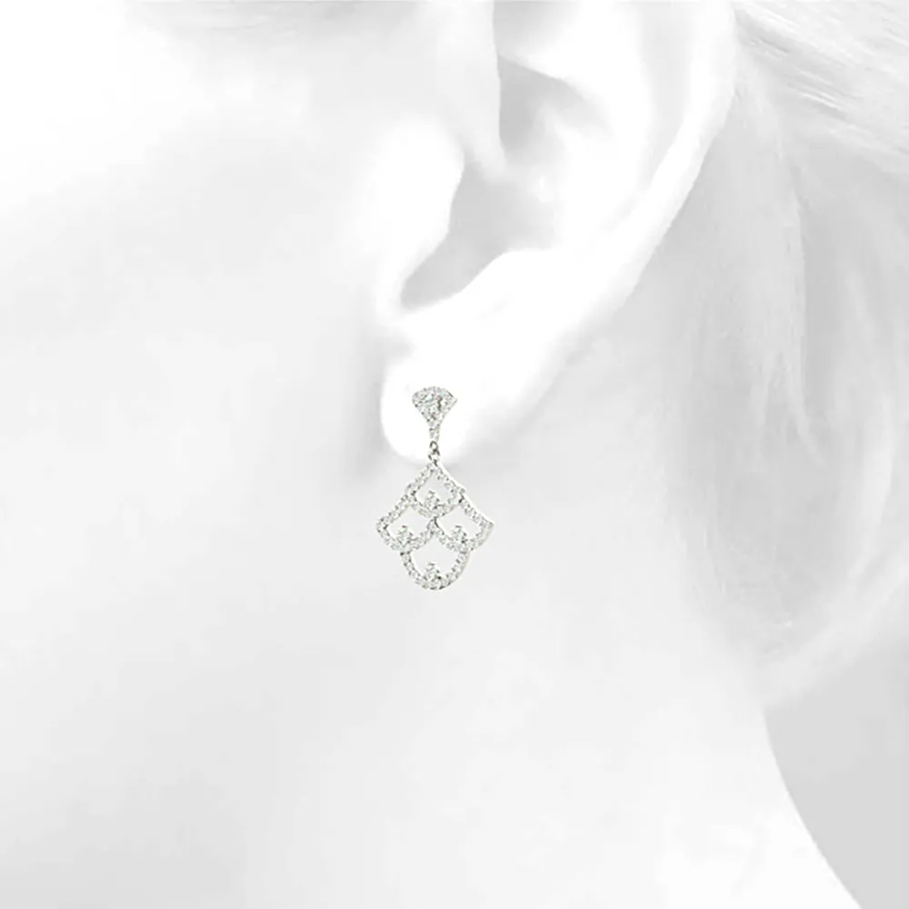 1.00 ctw Diamond Drop Earrings Modern Cocktail Style