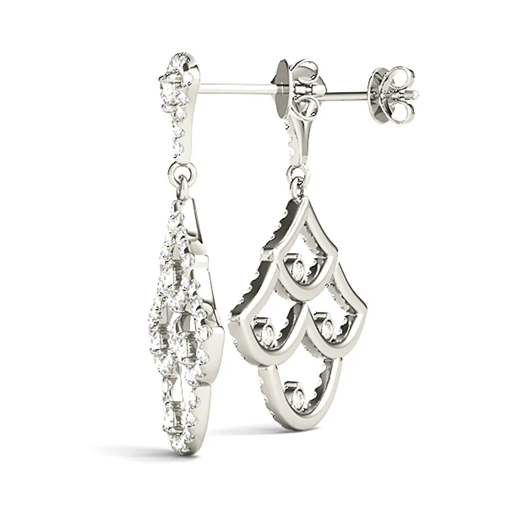 1.00 ctw Diamond Drop Earrings Modern Cocktail Style