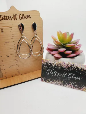 1123 Silver Multiple Oval Dangle Earrings