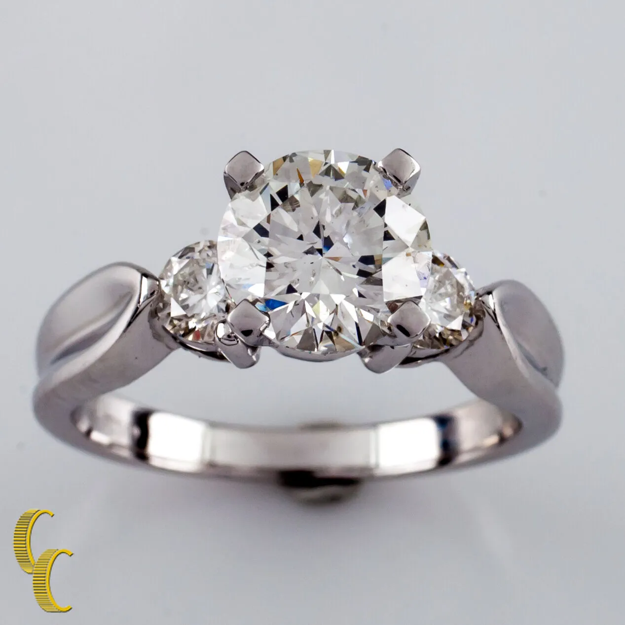 1.30 carat Round Brilliant Diamond Platinum Engagement Ring Size 5.75
