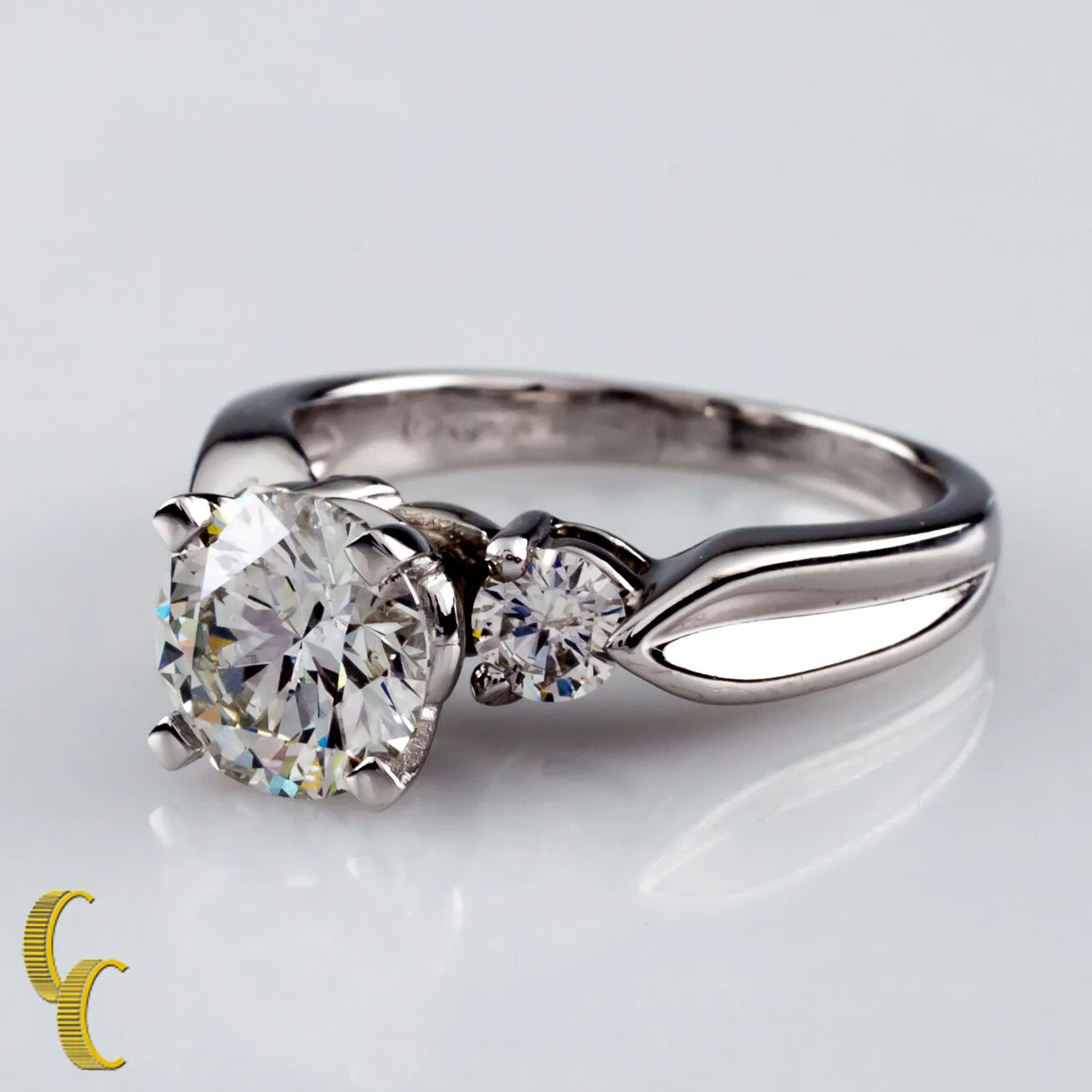 1.30 carat Round Brilliant Diamond Platinum Engagement Ring Size 5.75