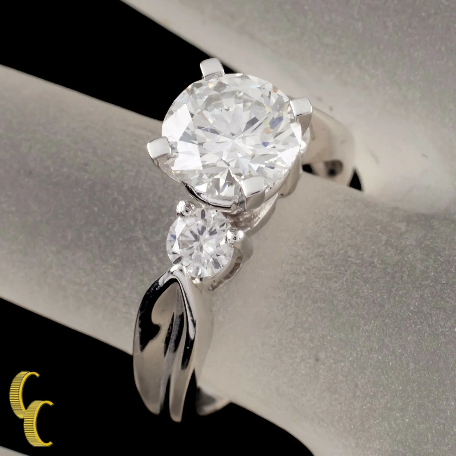 1.30 carat Round Brilliant Diamond Platinum Engagement Ring Size 5.75