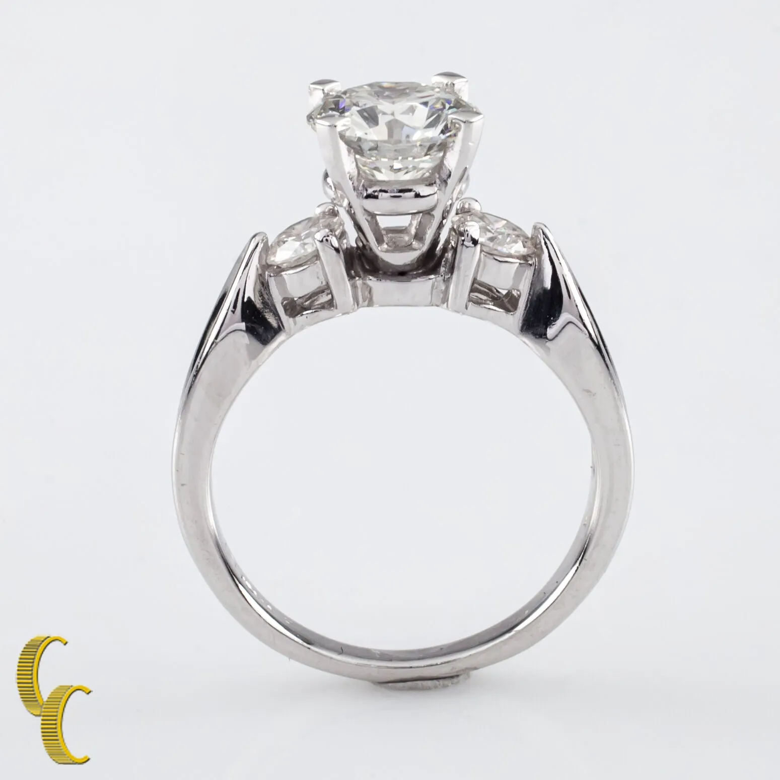 1.30 carat Round Brilliant Diamond Platinum Engagement Ring Size 5.75