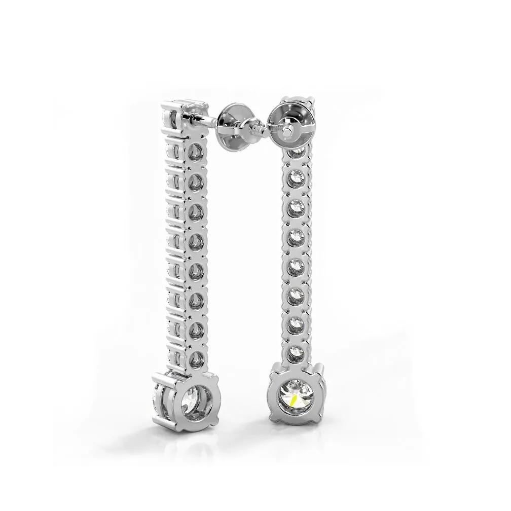1.35 ctw. Round Diamonds Dangle Drop Earrings