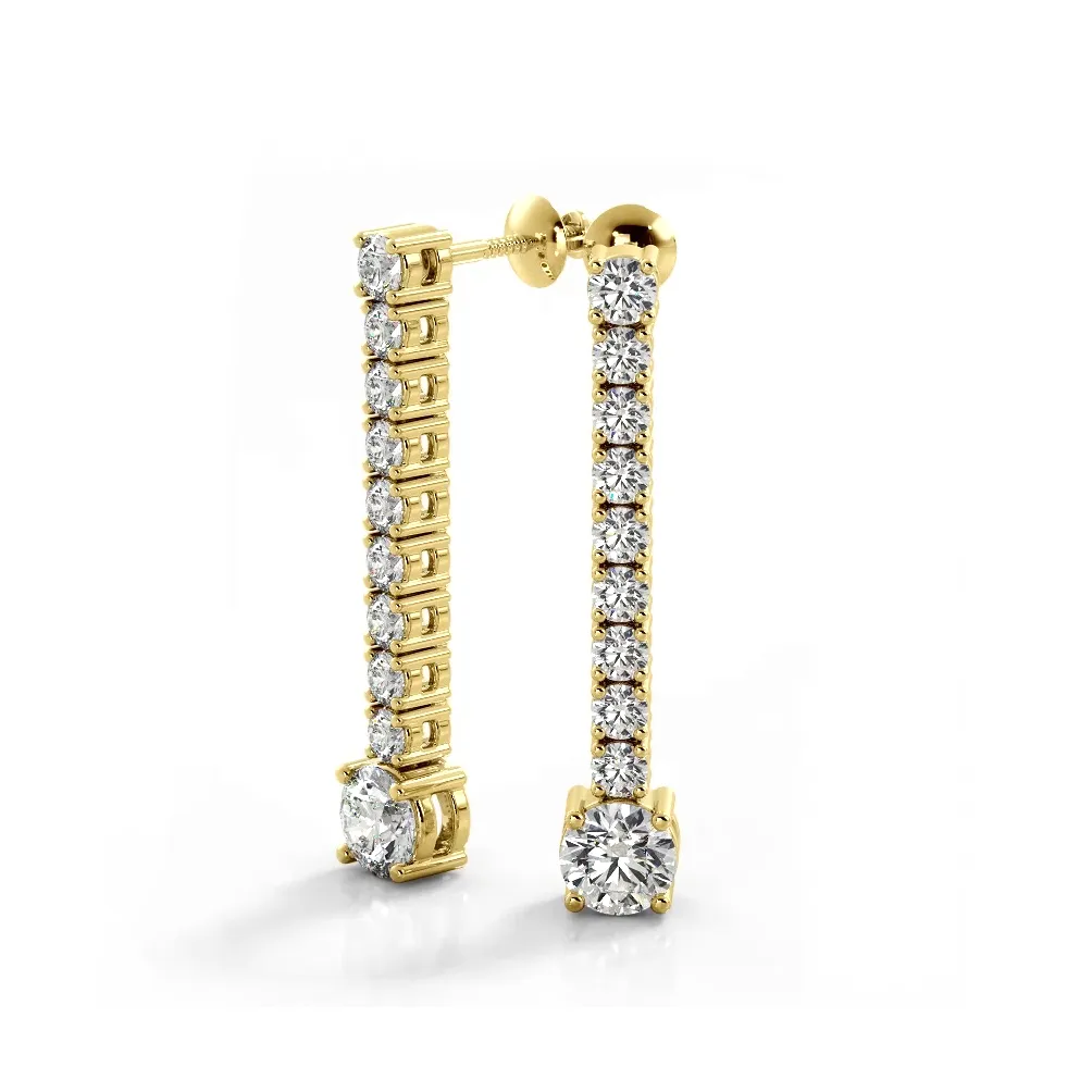 1.35 ctw. Round Diamonds Dangle Drop Earrings