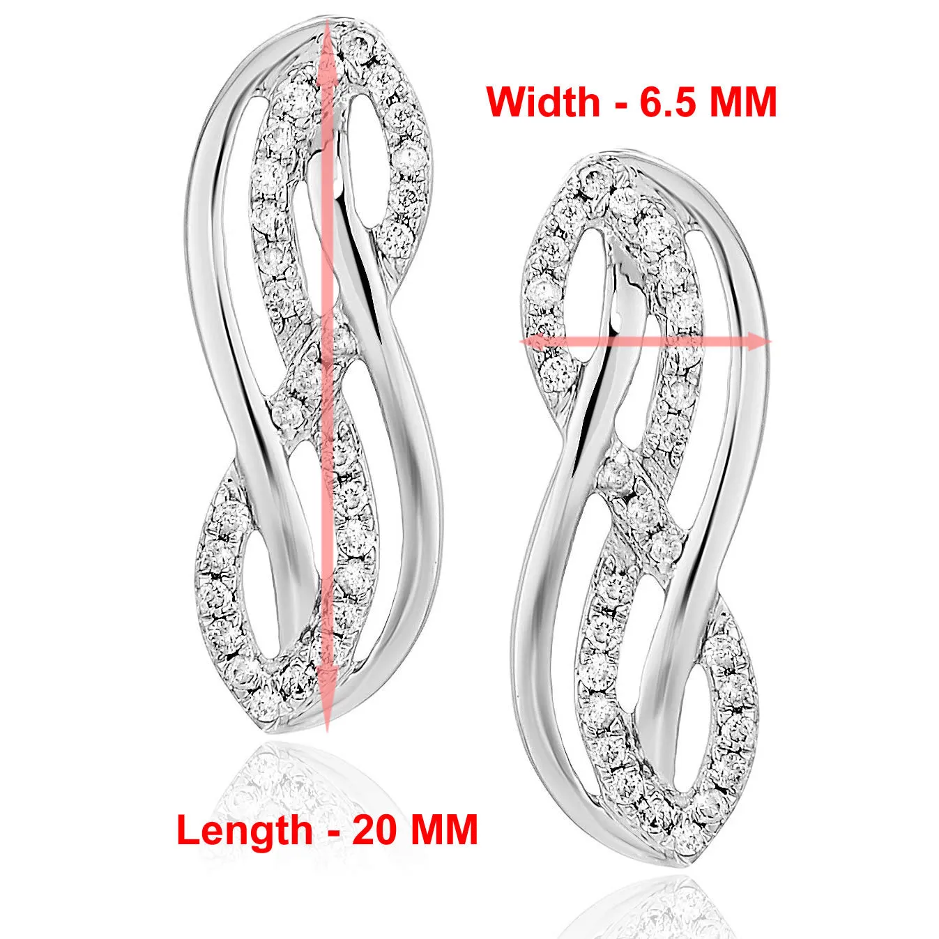 1/4 cttw Diamond Infinity Dangle Earrings in 10K White Gold