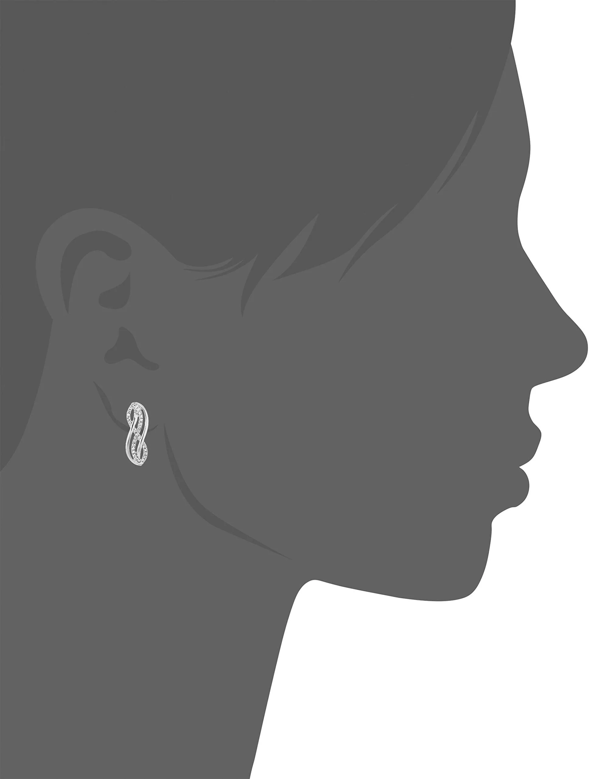 1/4 cttw Diamond Infinity Dangle Earrings in 10K White Gold