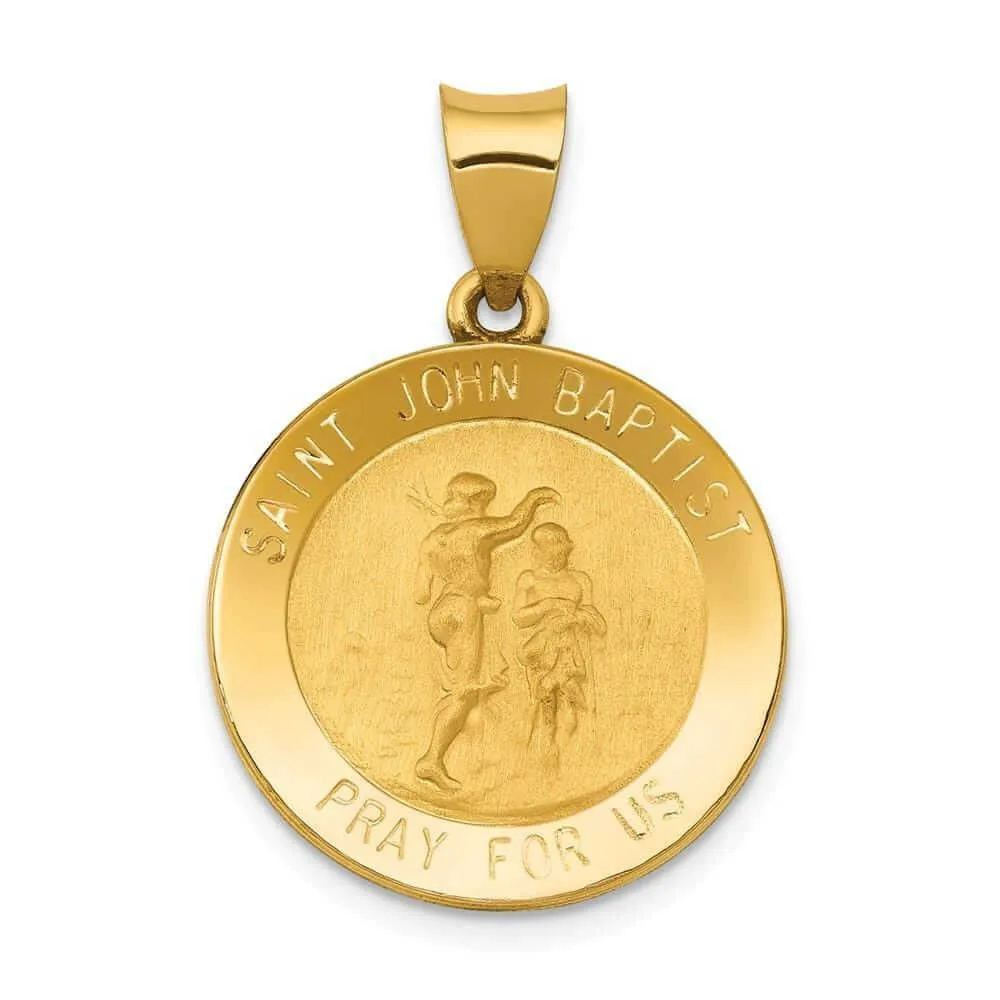 14 Yellow Gold Saint John Baptist Medal Pendant