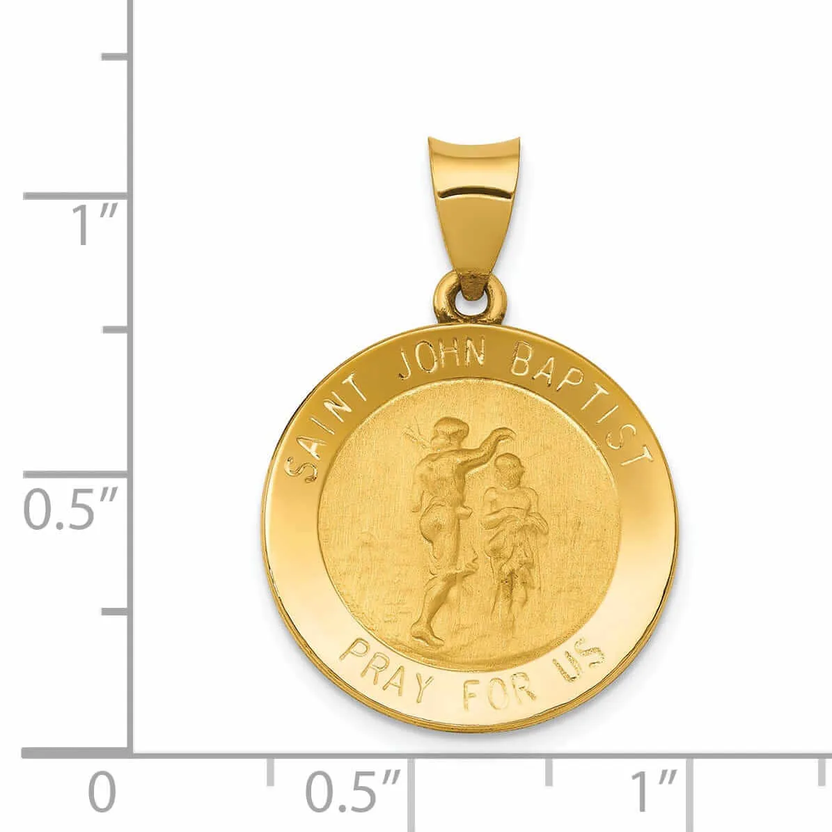 14 Yellow Gold Saint John Baptist Medal Pendant