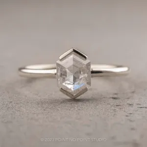 1.41 Carat Icy White Hexagon Diamond Engagement Ring, Charlize Setting, Platinum
