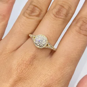 14K Ballad Circle Diamond Engagement Ring