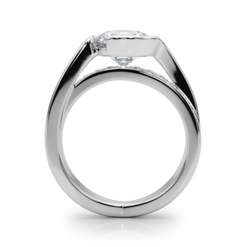 14K Bezel Engagement Ring