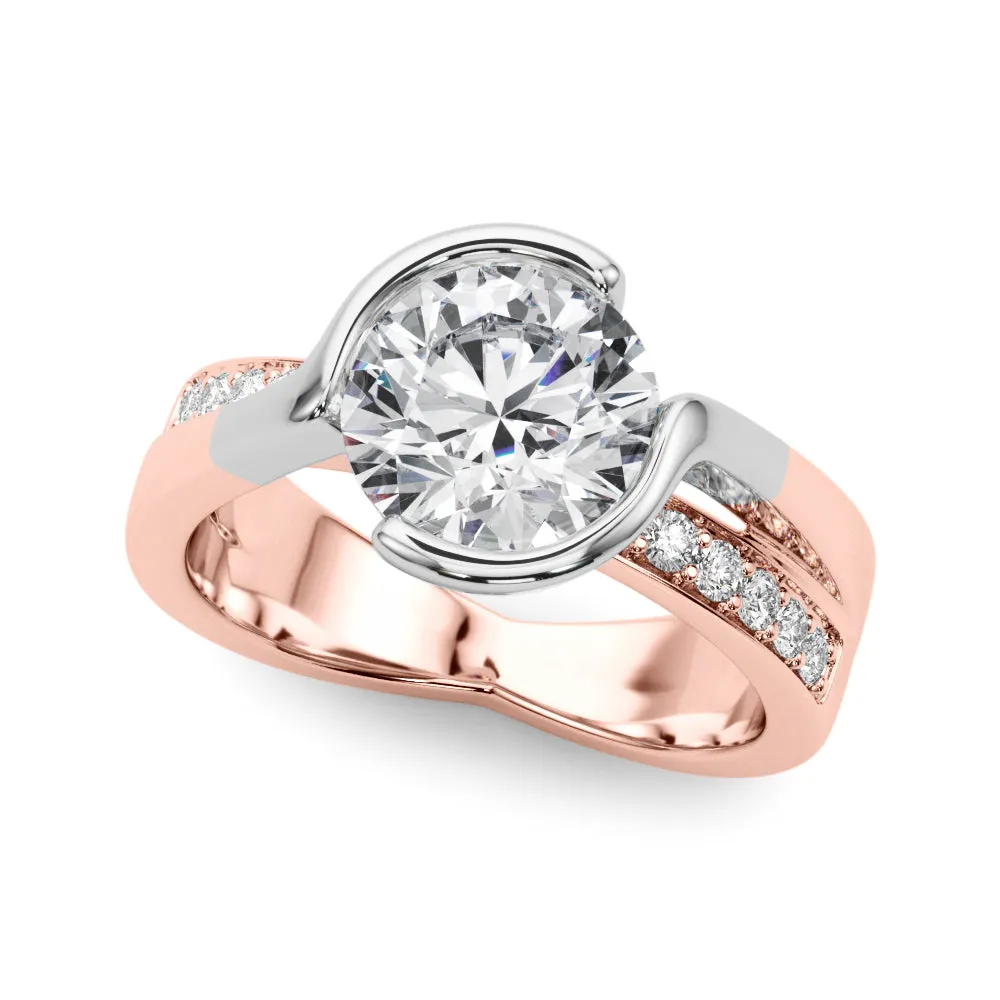 14K Bezel Engagement Ring