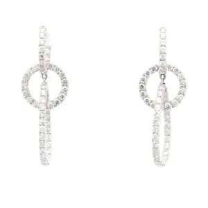 14K Diamond Dangle hoop earrings