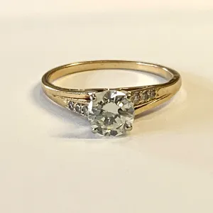 14k Gold Diamond Solitaire Engagement Ring .80ct Size 7