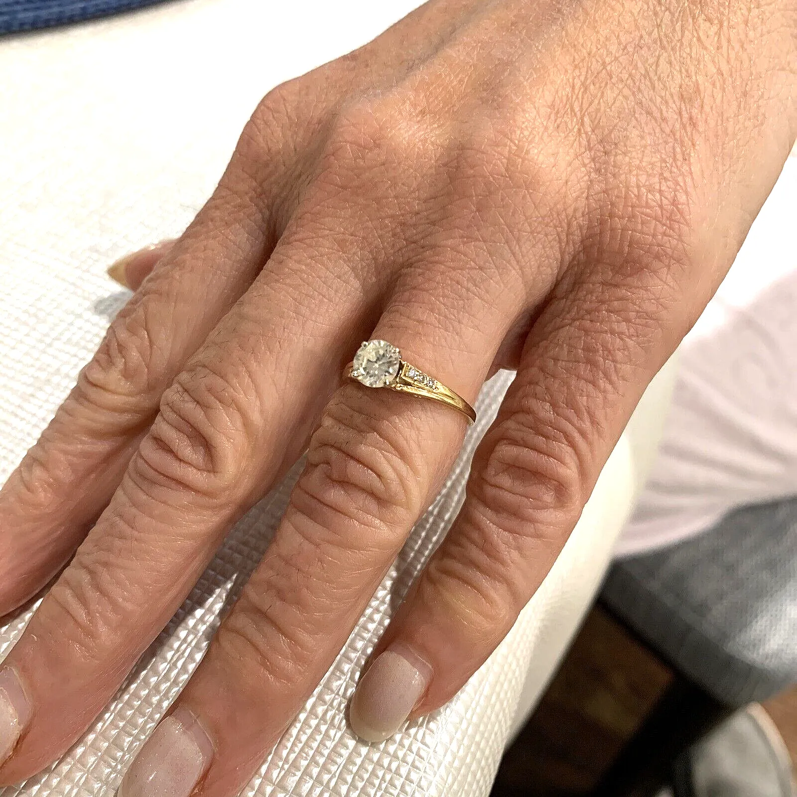 14k Gold Diamond Solitaire Engagement Ring .80ct Size 7