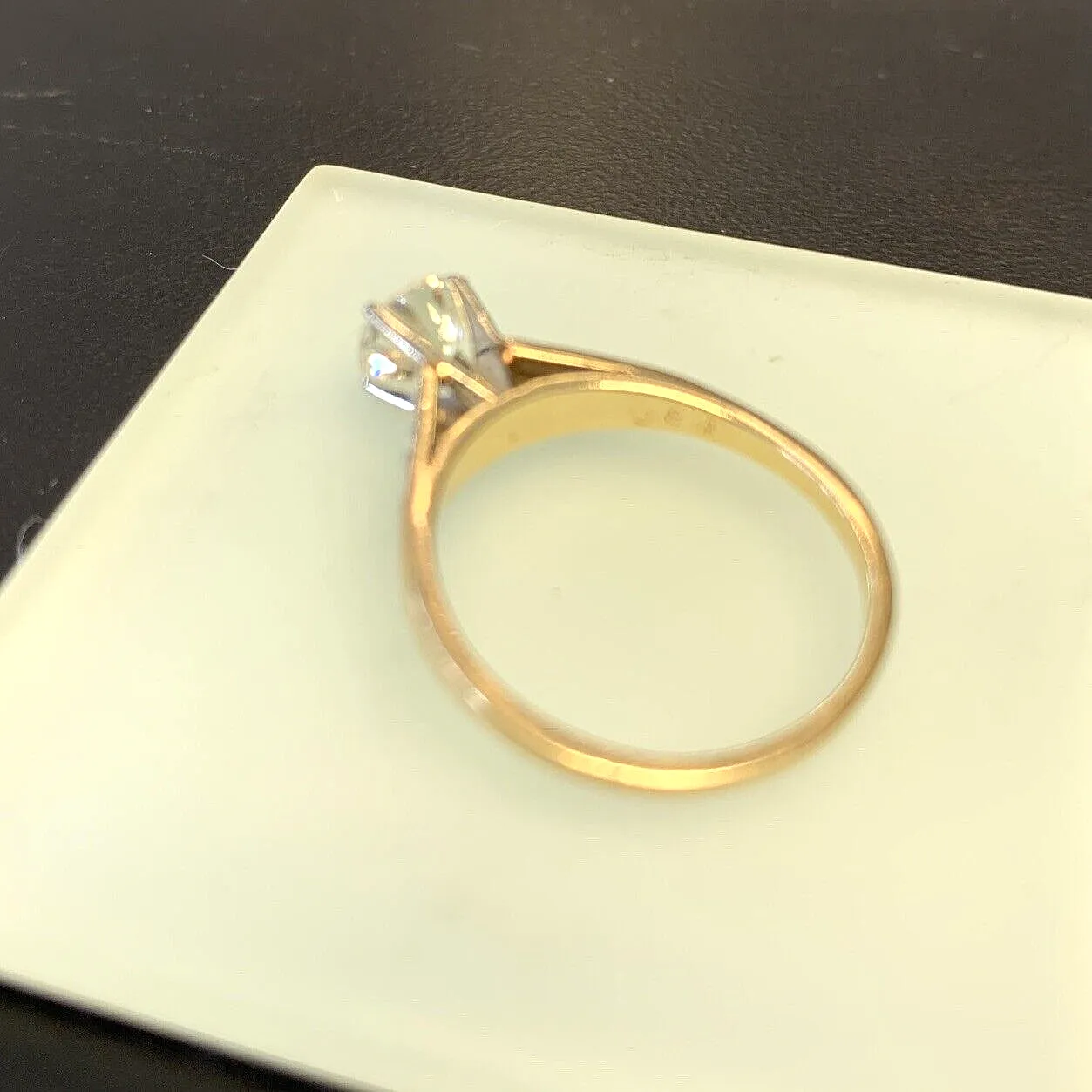 14k Gold Diamond Solitaire Engagement Ring .80ct Size 7