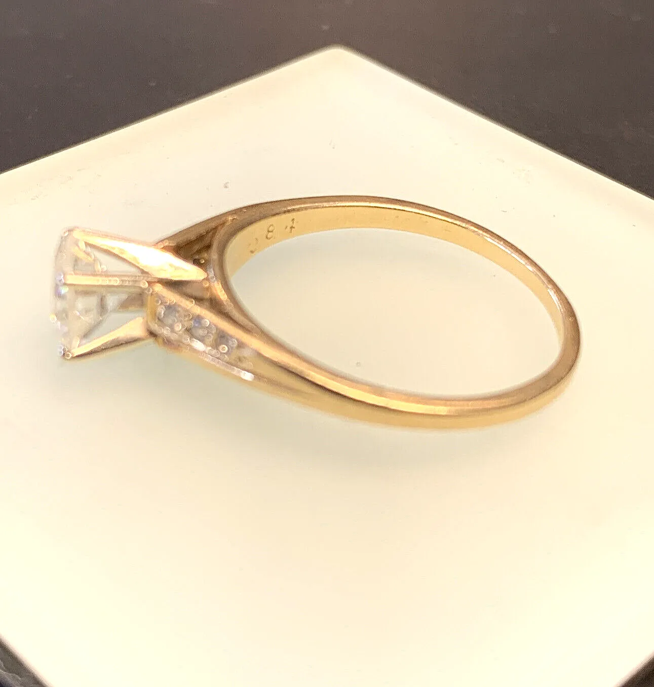 14k Gold Diamond Solitaire Engagement Ring .80ct Size 7