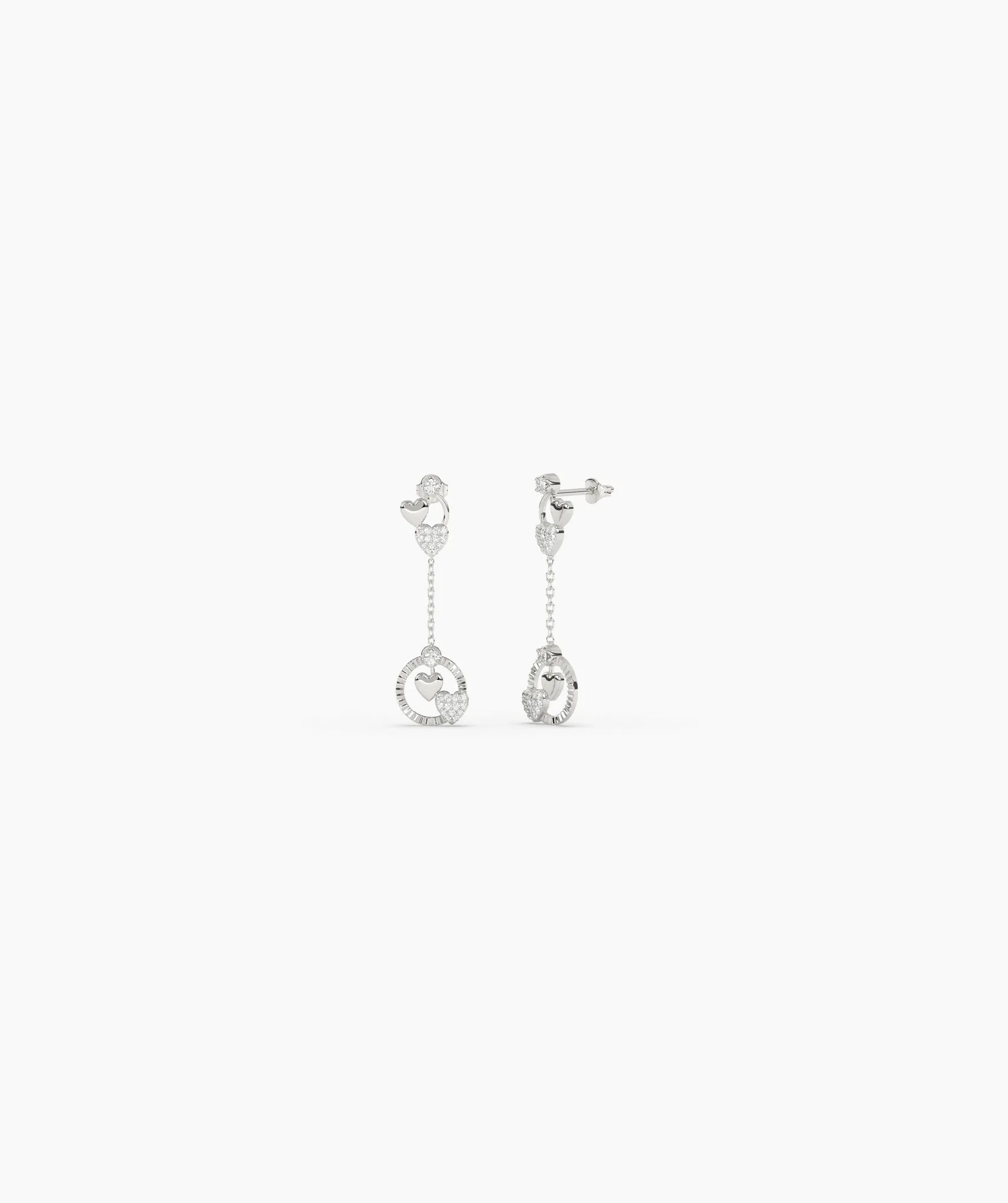 14K Gold Heart Charm Earrings