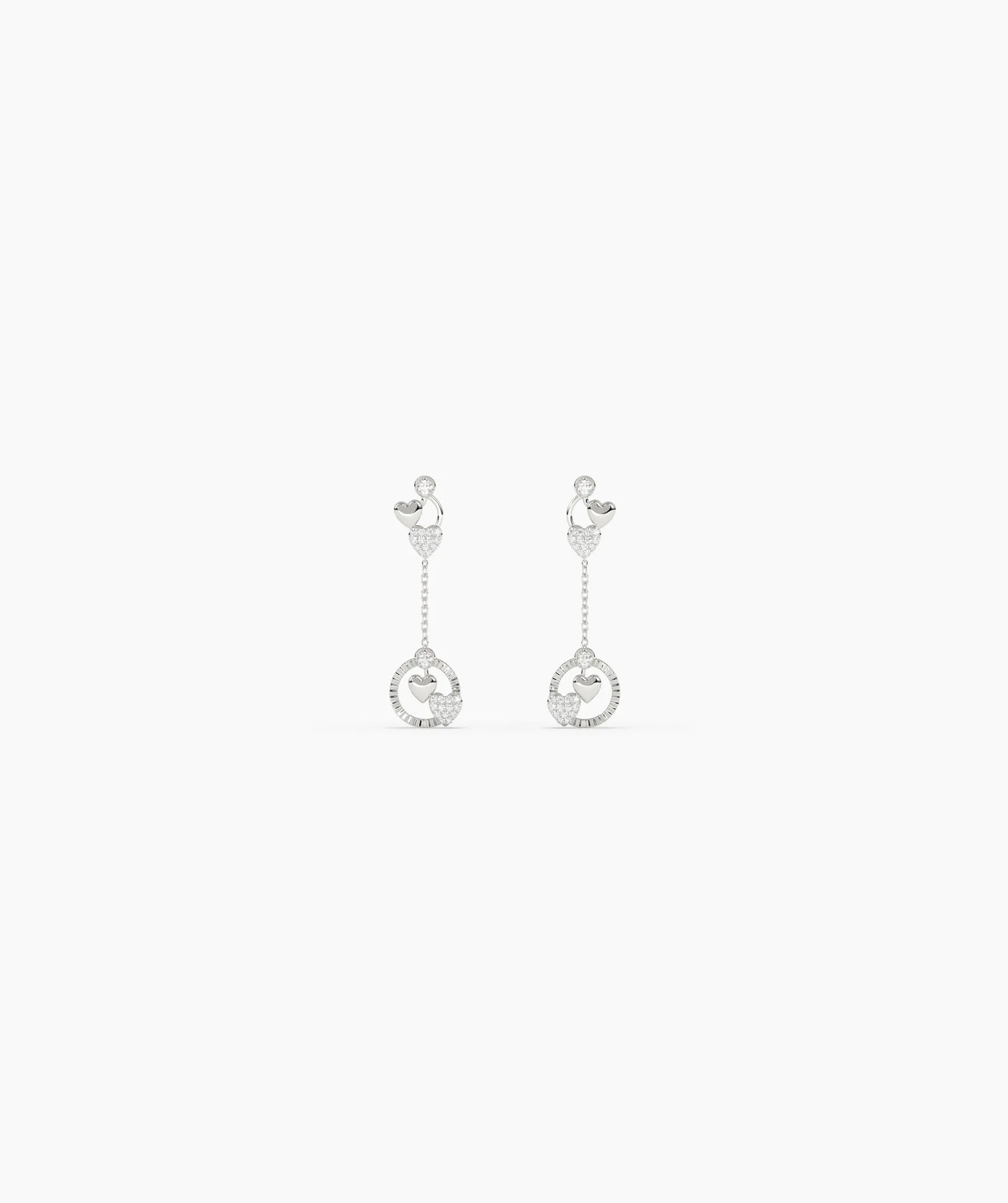 14K Gold Heart Charm Earrings