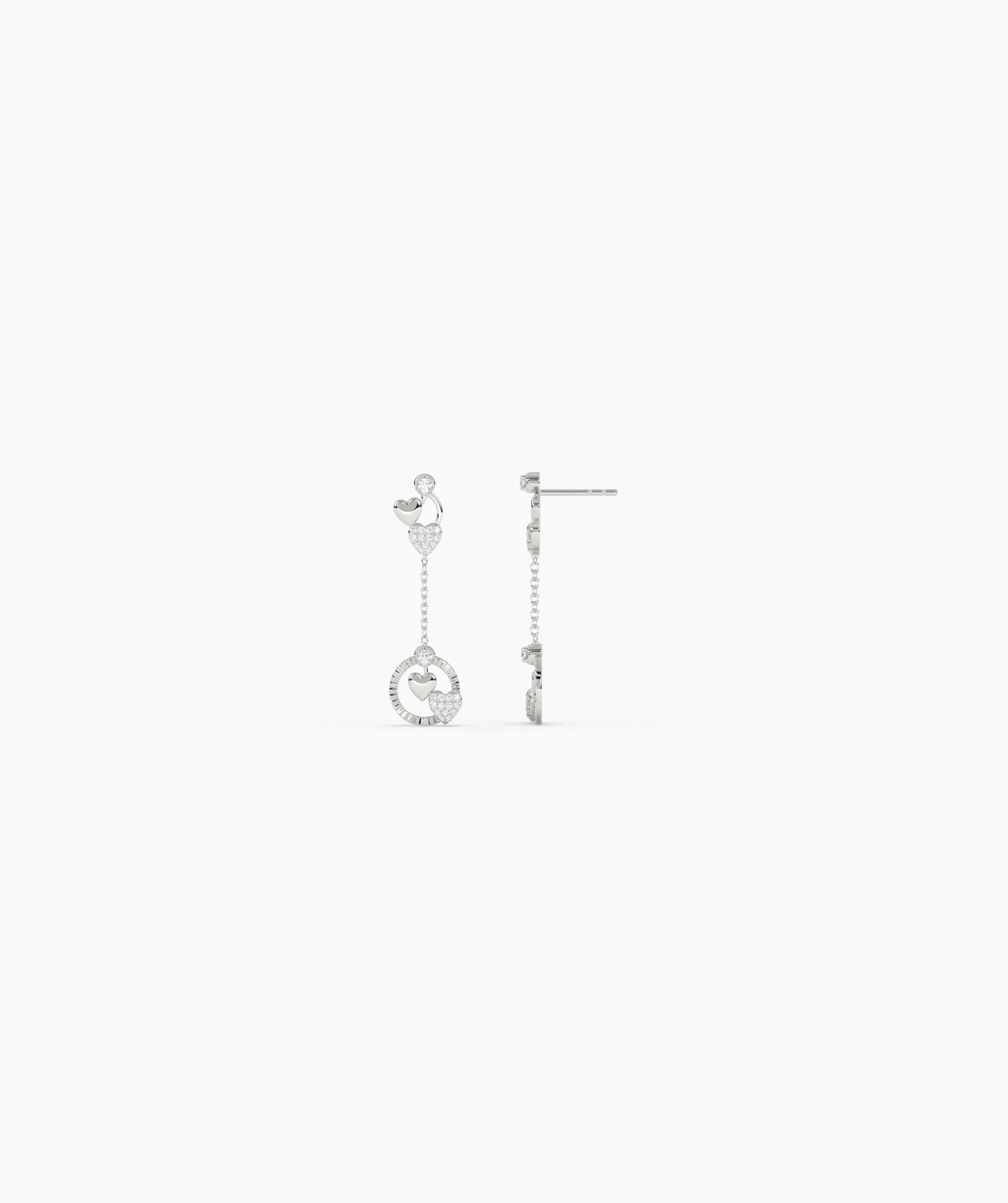 14K Gold Heart Charm Earrings