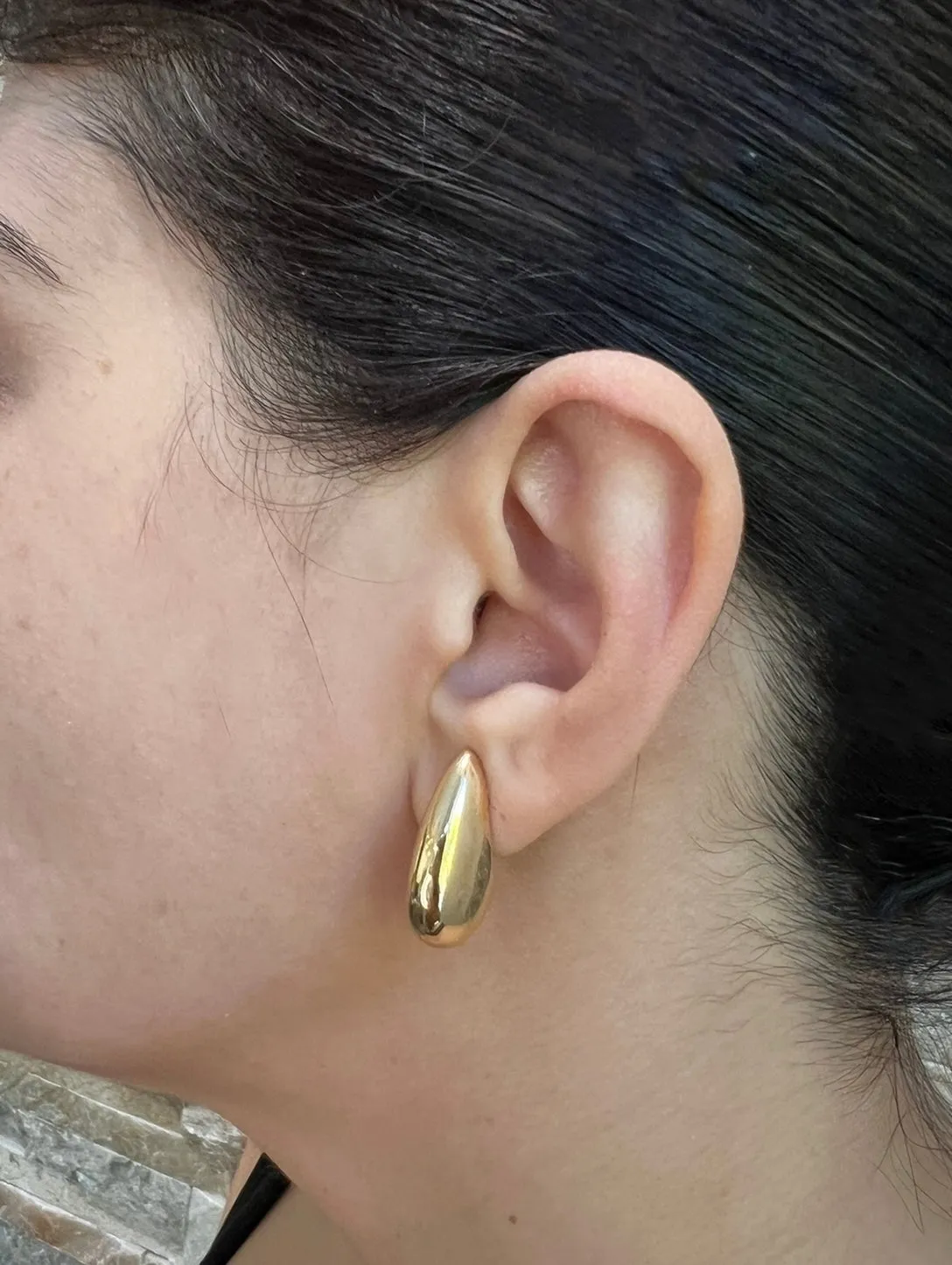 14K Gold Jumbo Tear Drop Earrings