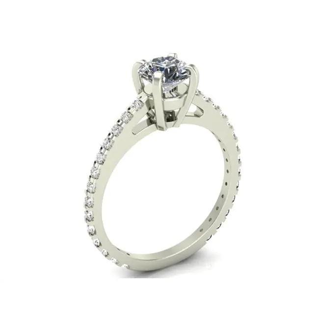 14k Gold Round Cut Solitaire Diamond Ring (0.90.ct.tw)