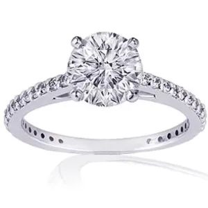 14k Gold Round Cut Solitaire Diamond Ring (0.90.ct.tw)