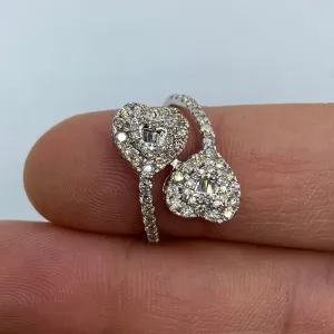 14K Heart Bangle Diamond Engagement Ring