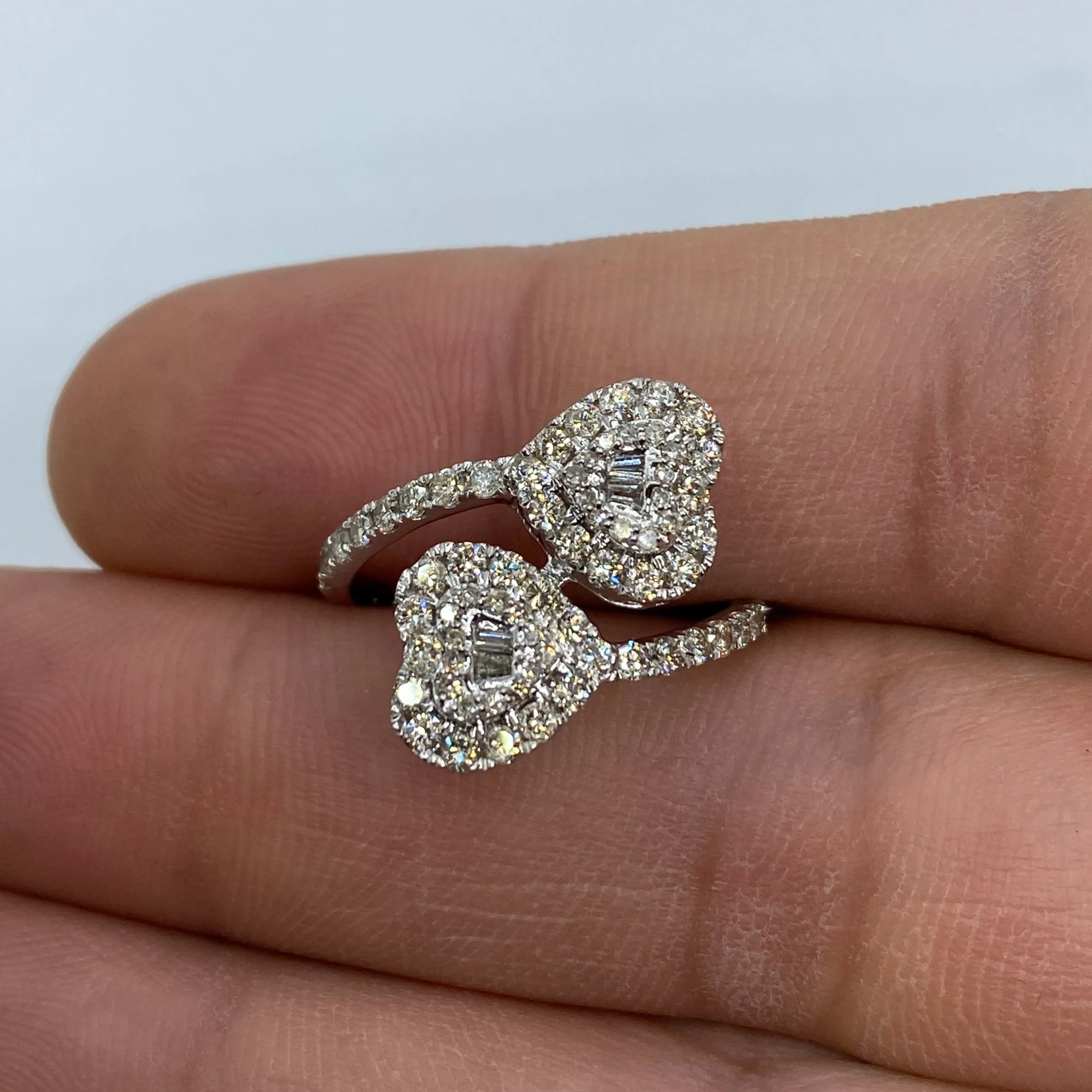 14K Heart Bangle Diamond Engagement Ring