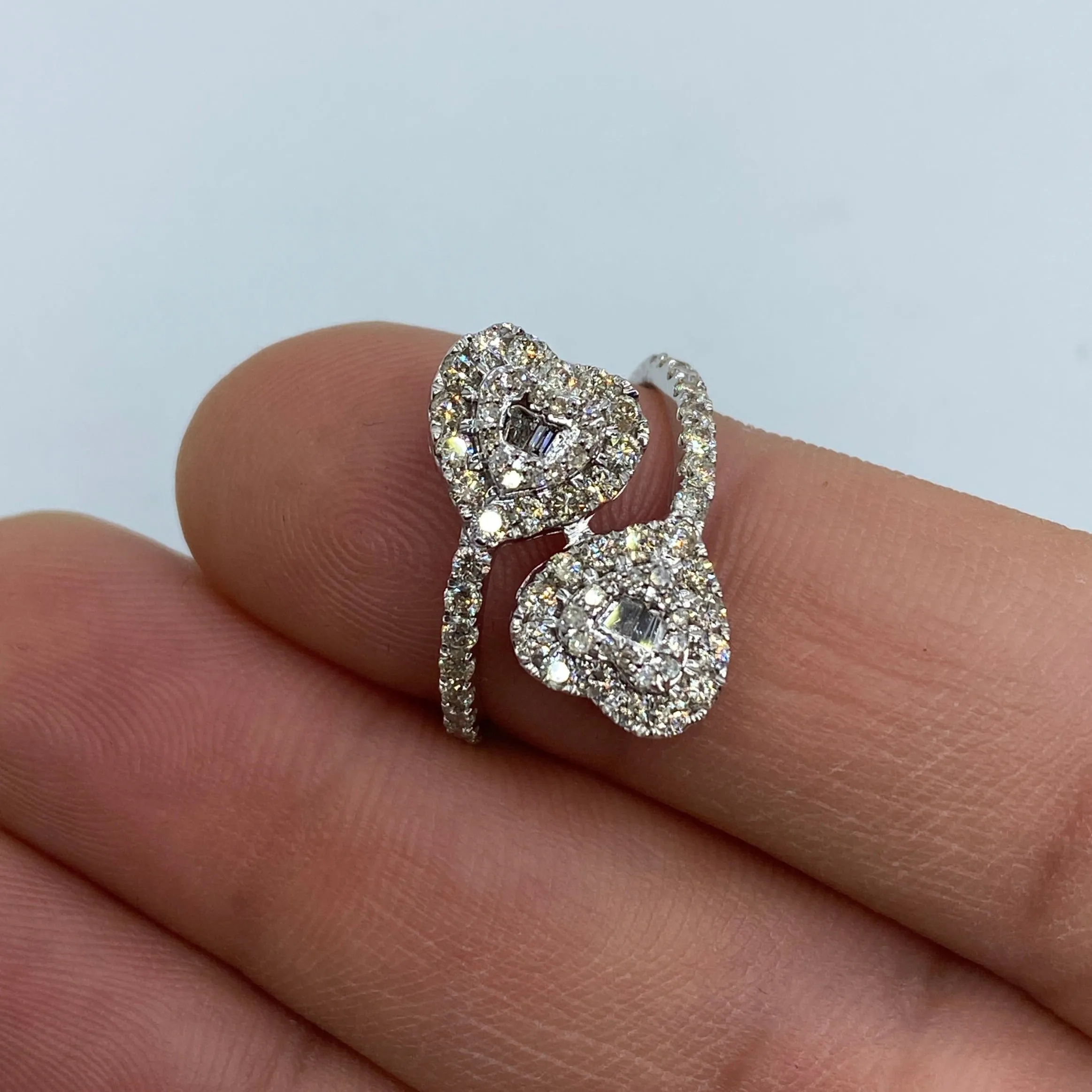 14K Heart Bangle Diamond Engagement Ring