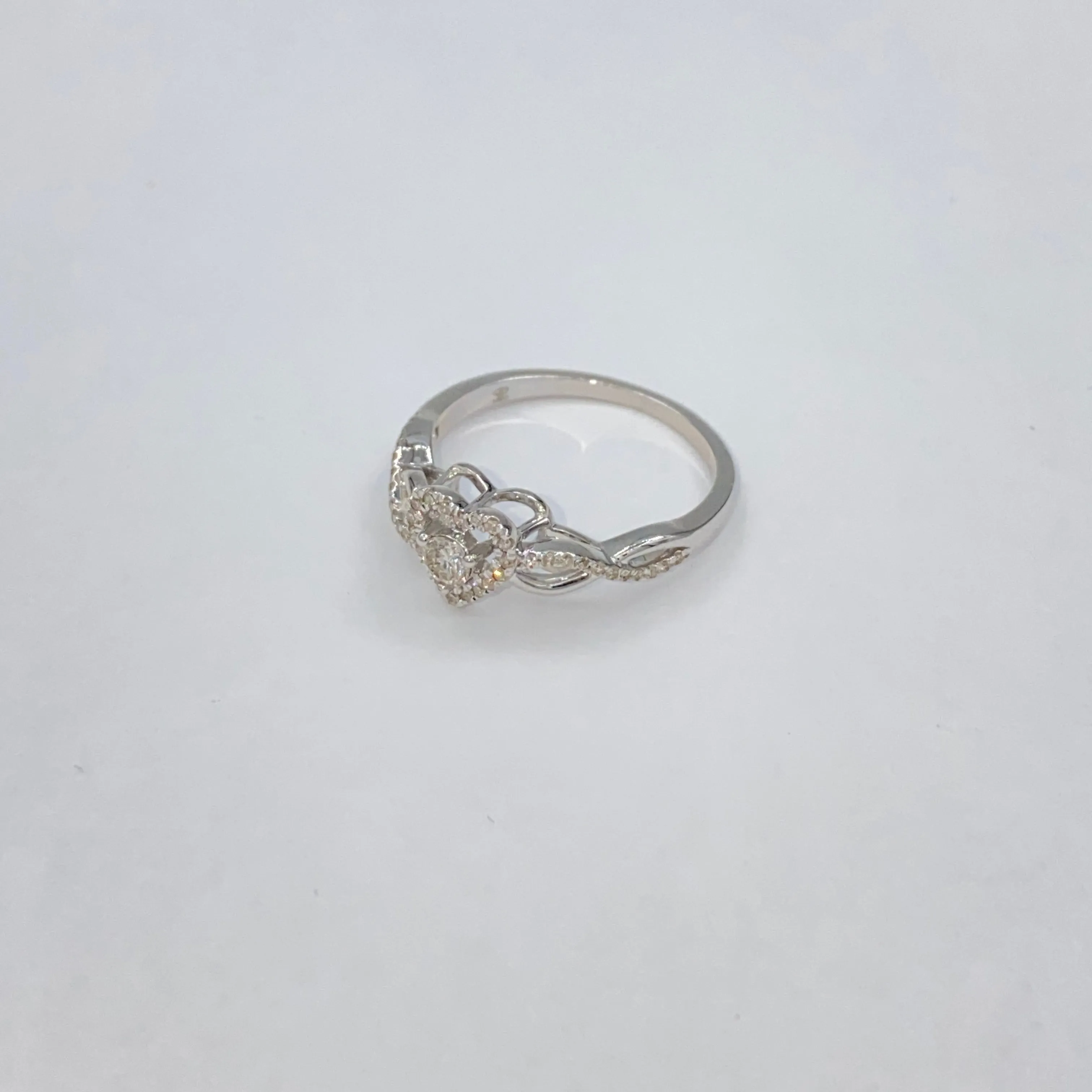 14K Infinity Heart Diamond Engagement Ring