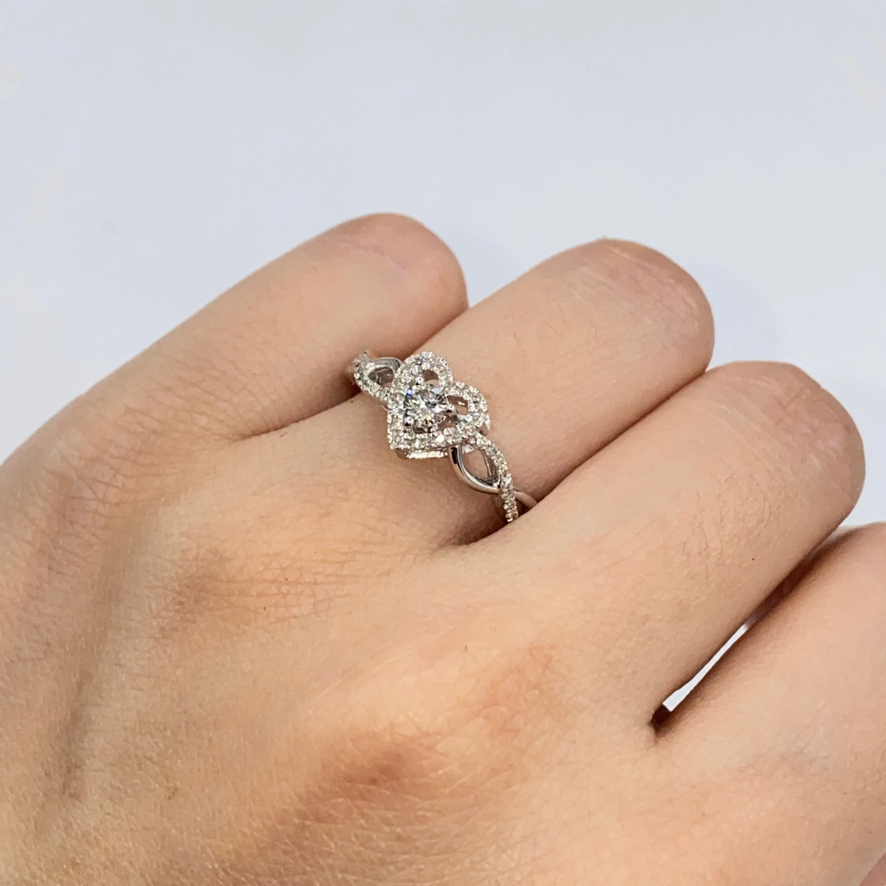 14K Infinity Heart Diamond Engagement Ring