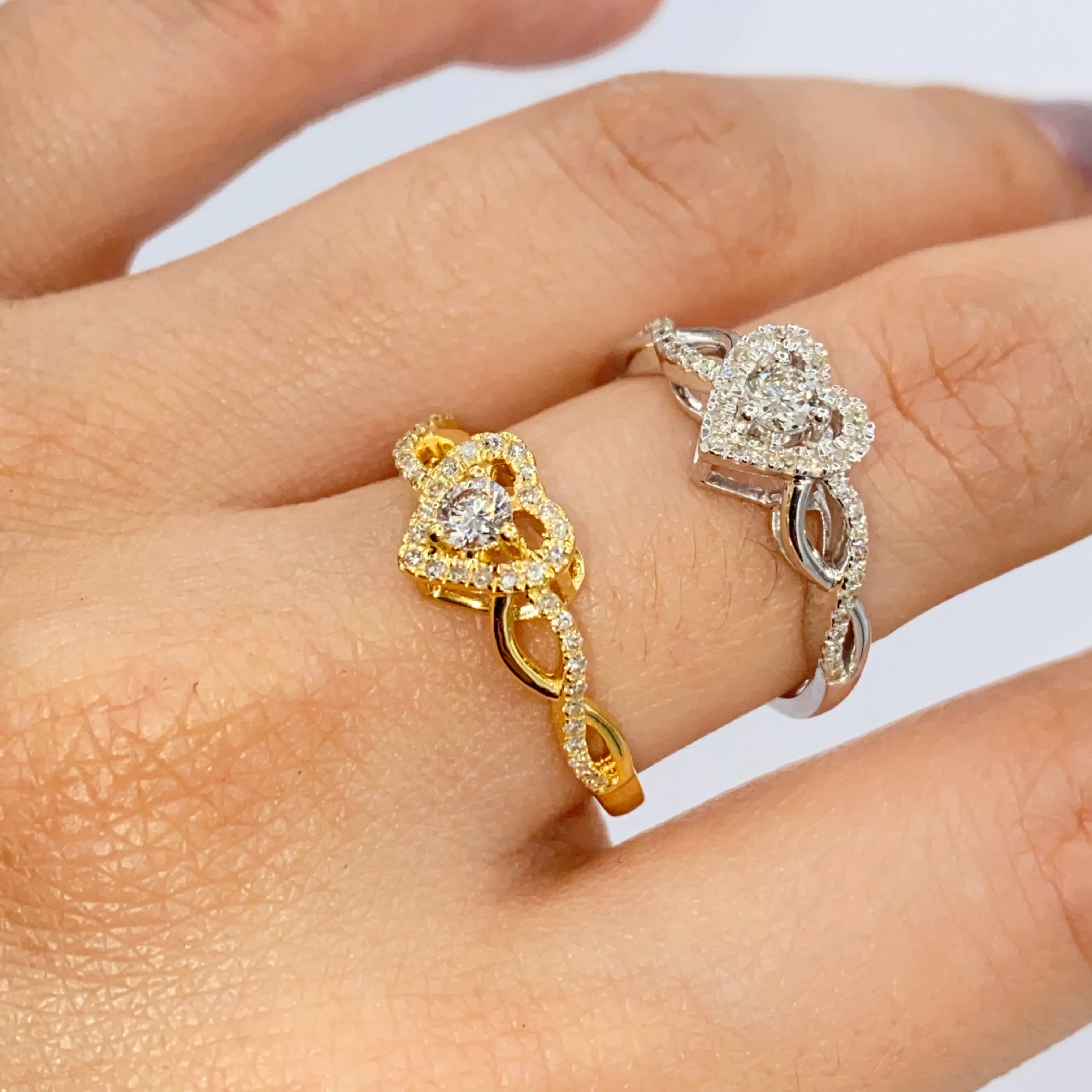 14K Infinity Heart Diamond Engagement Ring