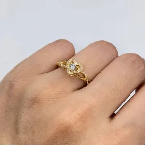 14K Infinity Heart Diamond Engagement Ring