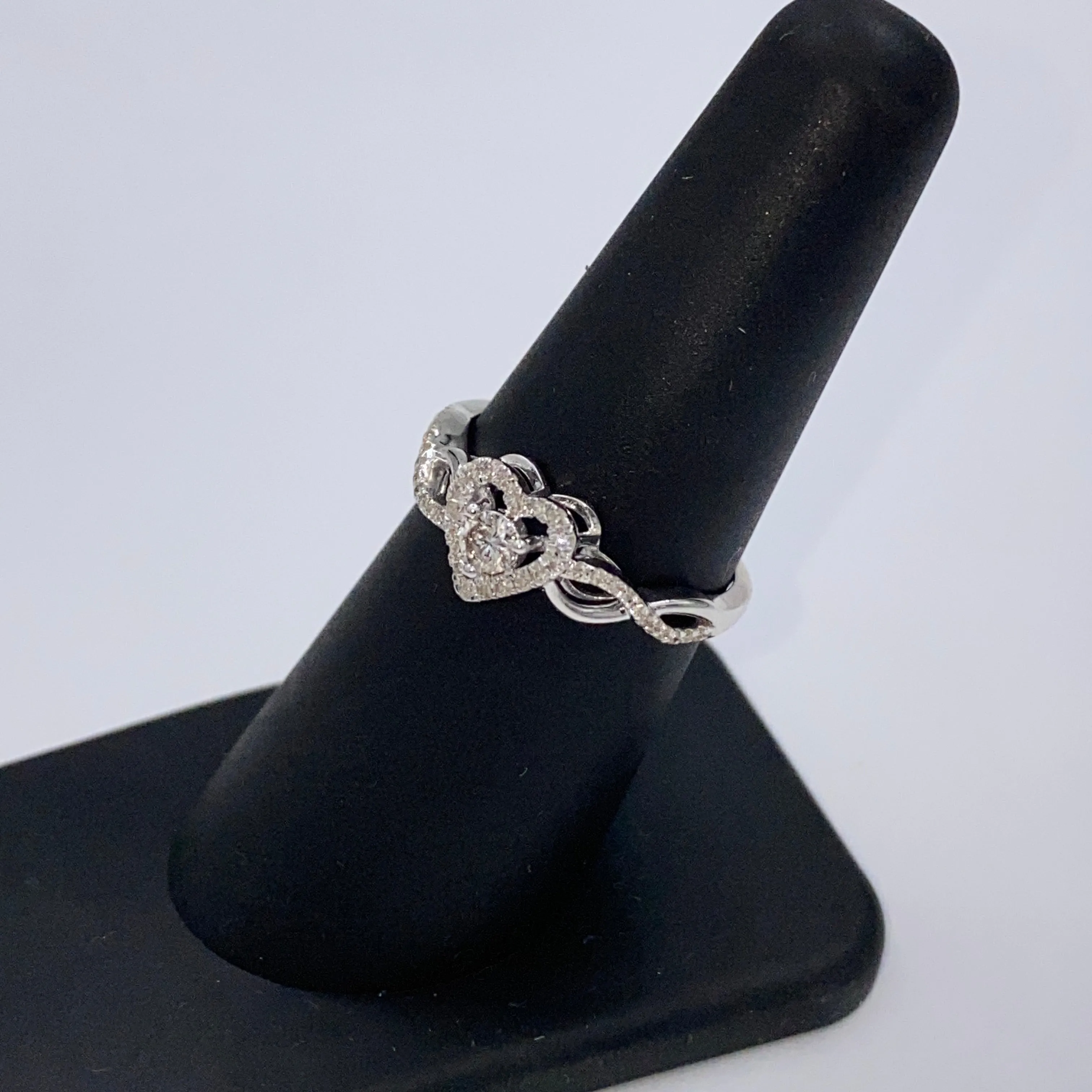14K Infinity Heart Diamond Engagement Ring