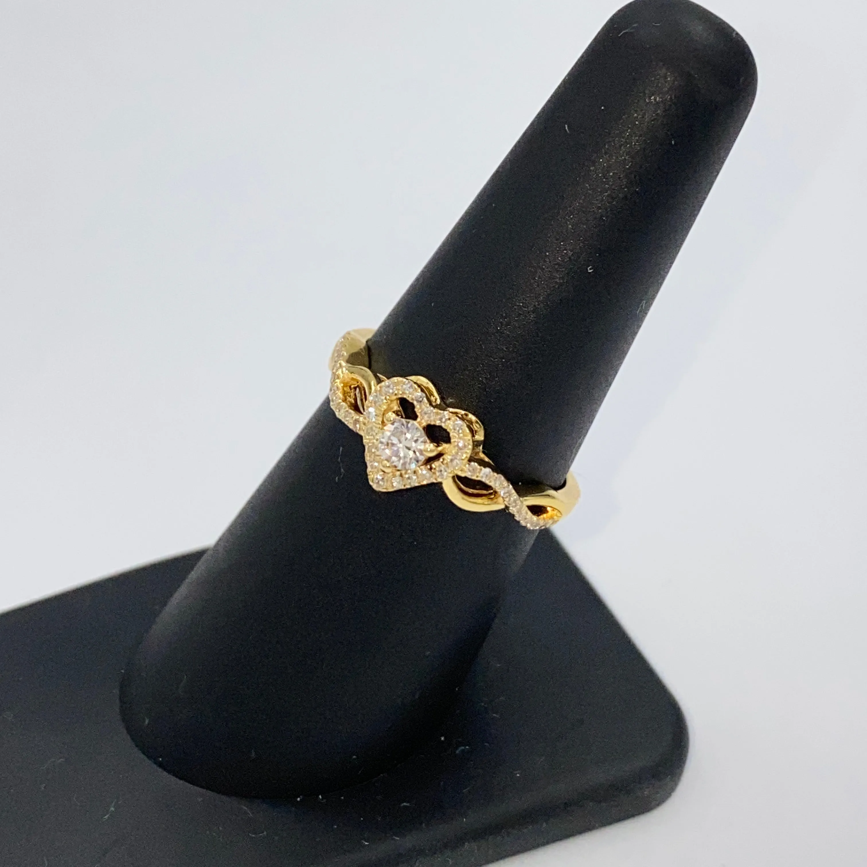 14K Infinity Heart Diamond Engagement Ring