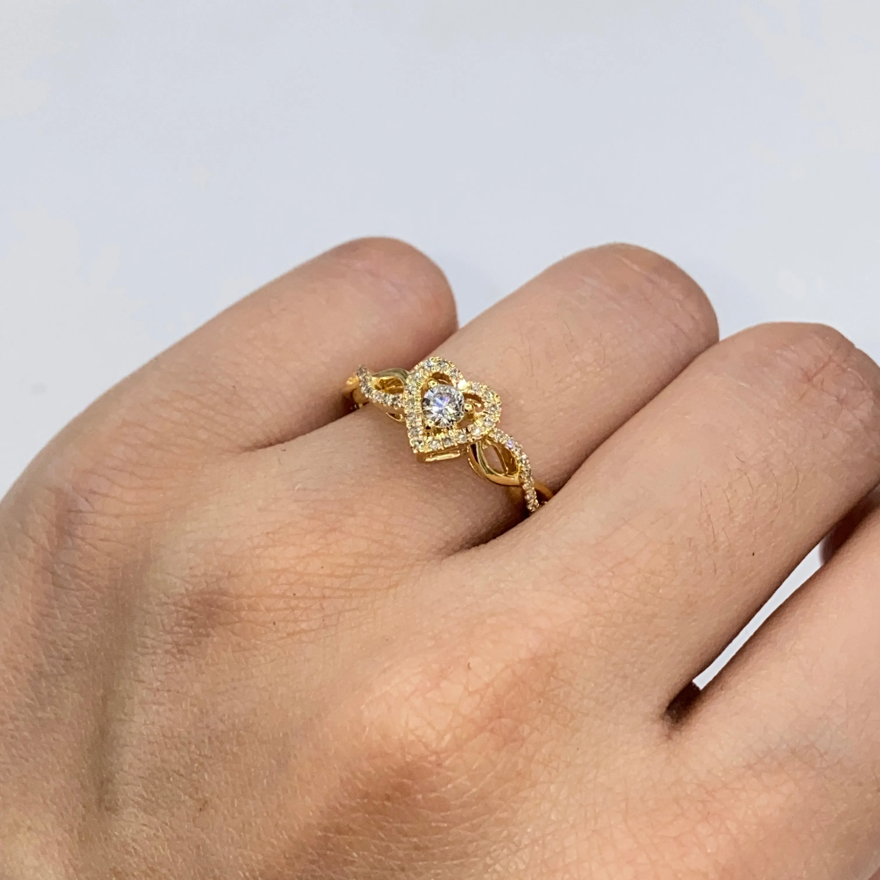 14K Infinity Heart Diamond Engagement Ring
