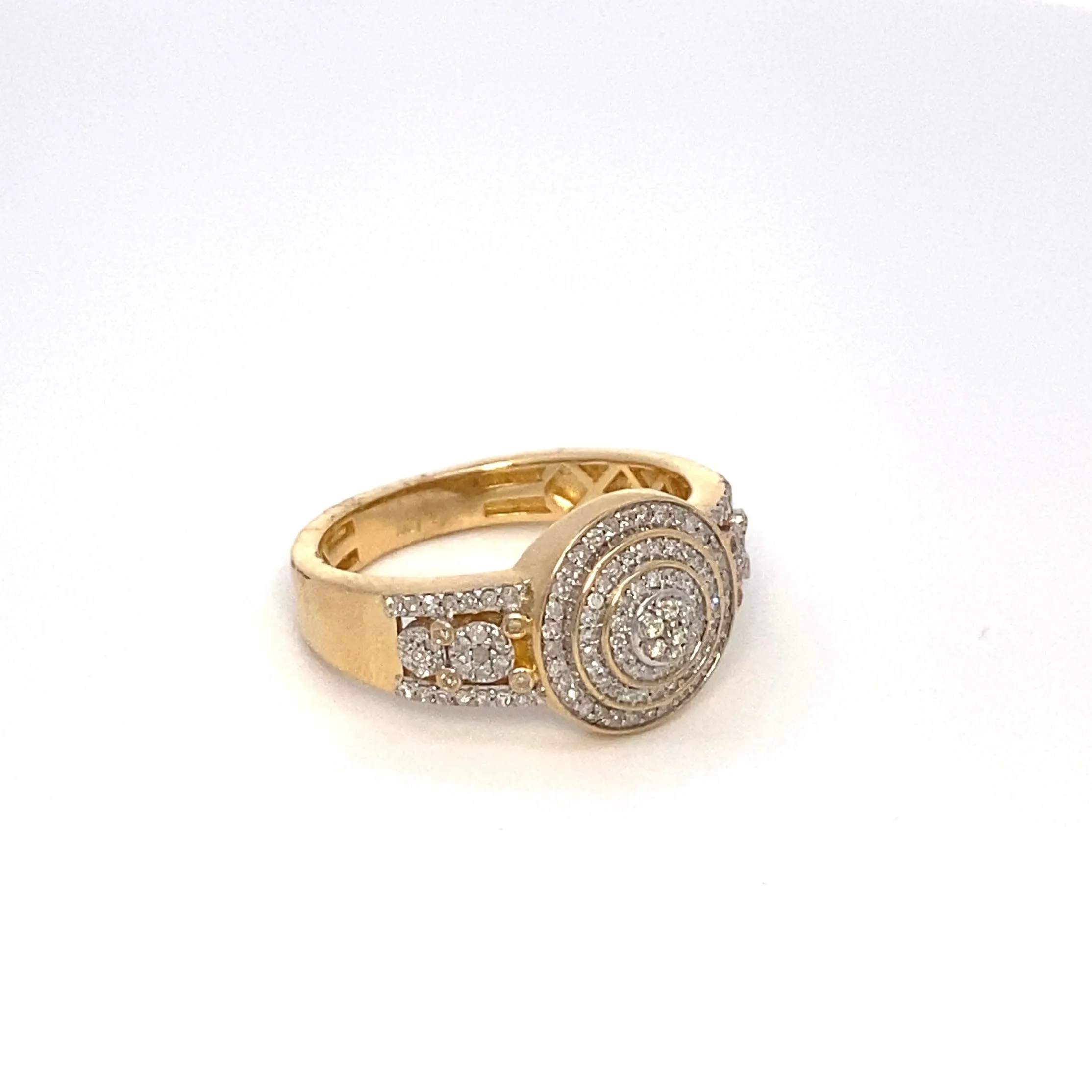 14K Ripple Diamond Ring