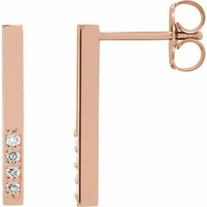 14K Rose .07 CTW Diamond Geometric Dangle Earrings