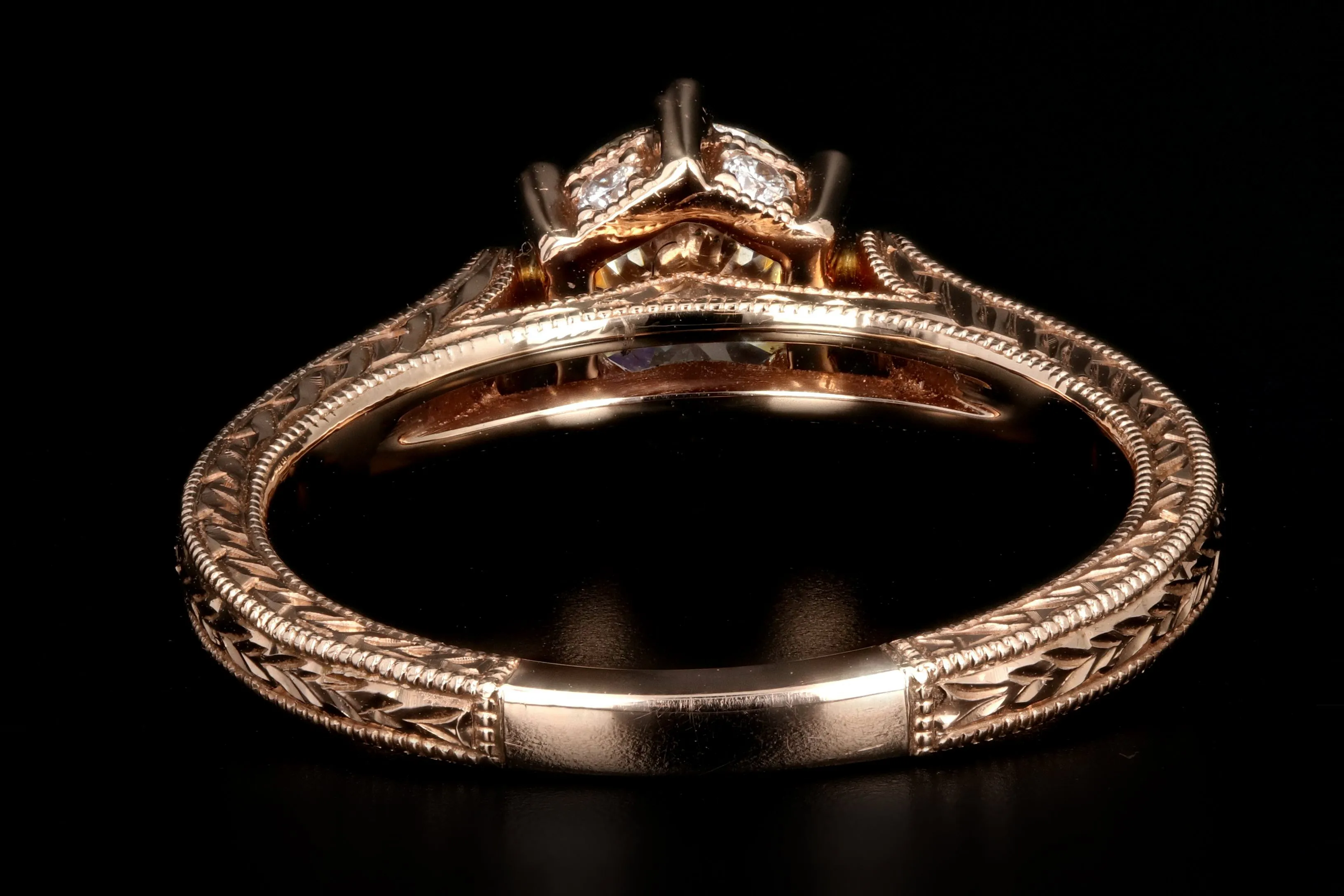 14K Rose Gold .89 Carat Diamond Engagement Ring