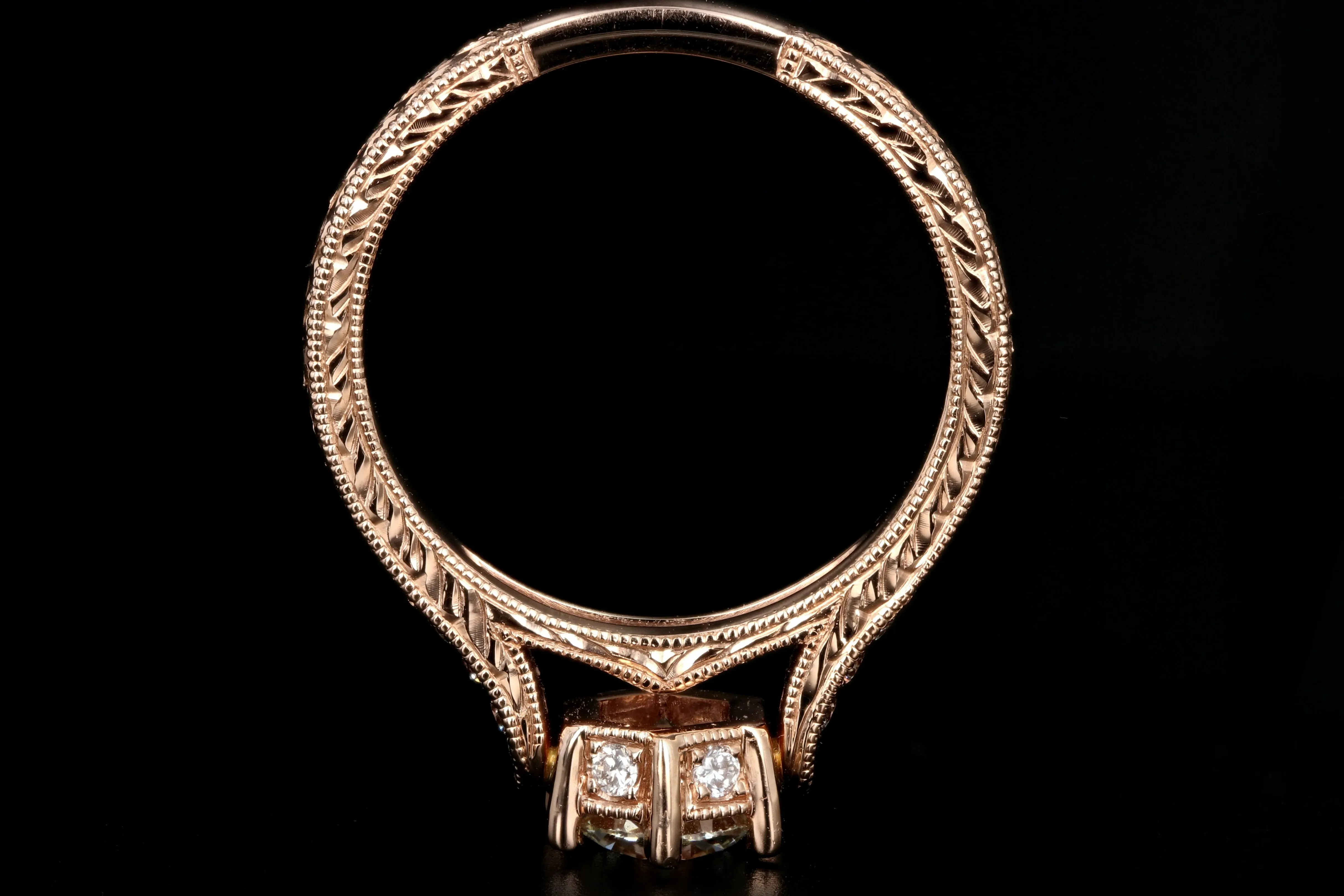 14K Rose Gold .89 Carat Diamond Engagement Ring